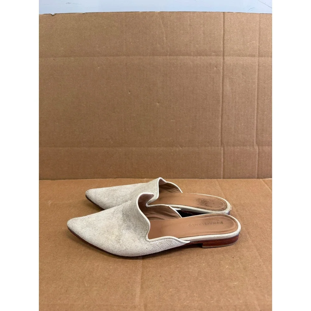 Huma Blanco Ilaria Pointed Toe Slip-On Slides Mules Natural Jute Womens Size 41